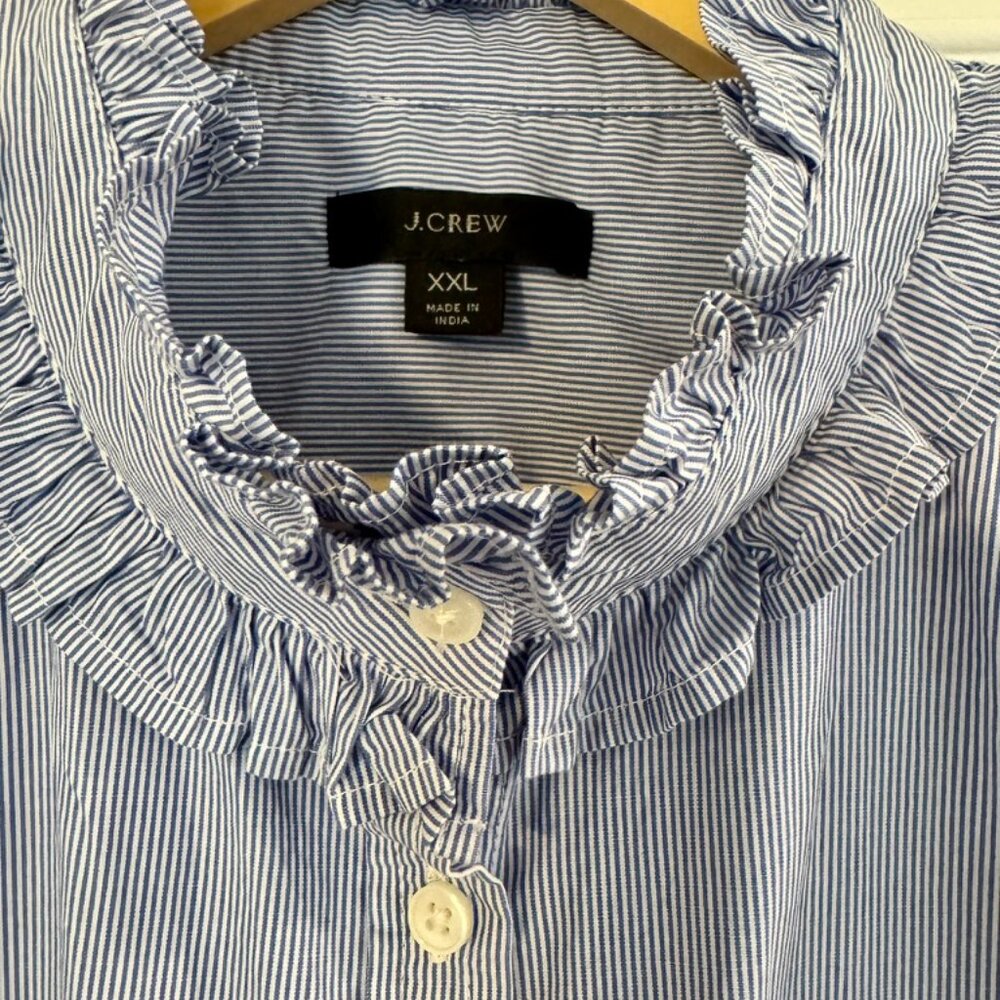 JCrew Ruffleneck Shirt - Picture 3 of 5
